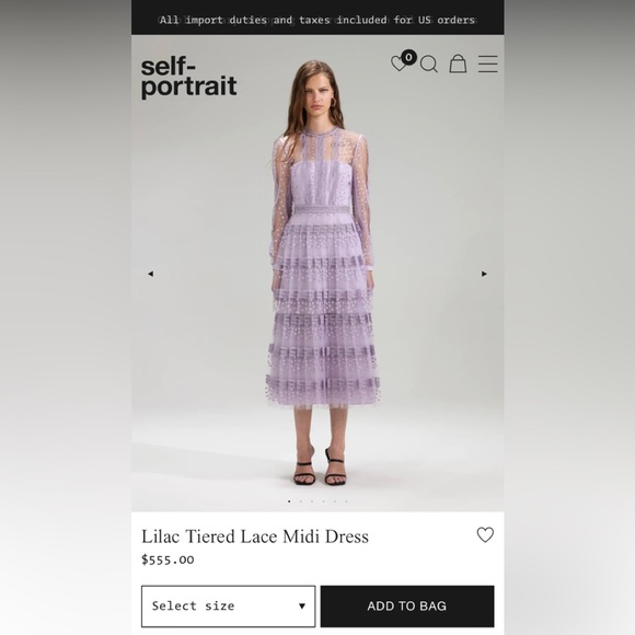Self-Portrait Dresses & Skirts - Self Portrait Lilac Tiered Lace Midi Dress